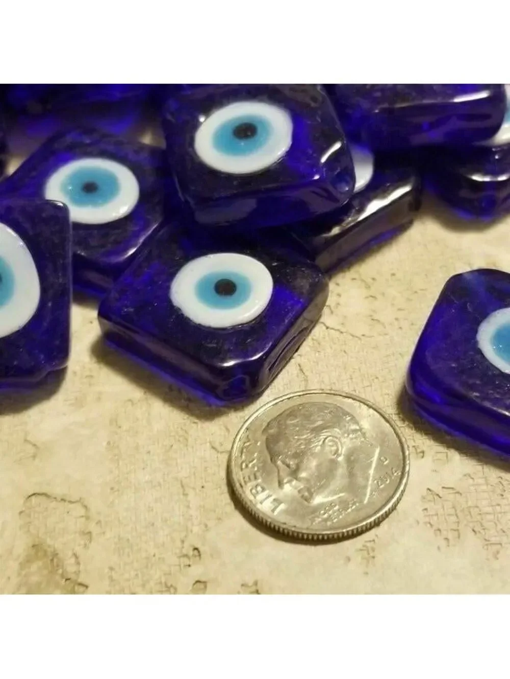 Turkish Evil Eye Talisman Glass Beads 2 pcs
